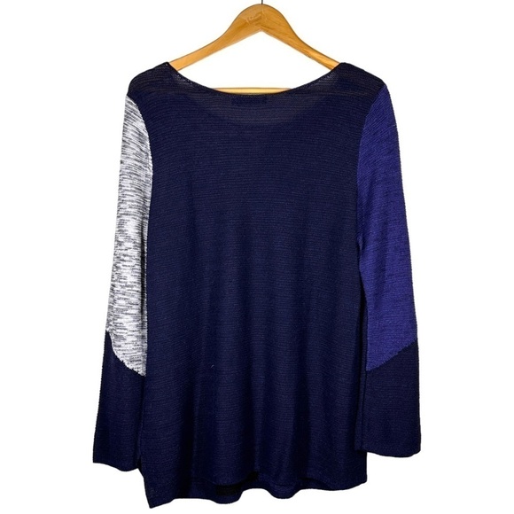 Nic + Zoe Linen Blend Color Block Knit Pullover XL - Picture 6 of 8